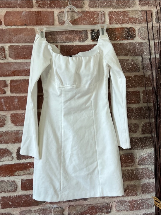 Zara Dresses & Skirts - Zara White Off-Shoulder Long-Sleeve Mini Dress